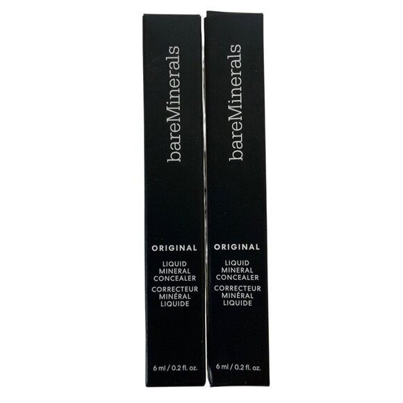 BareMinerals Original Liquid Mineral Concealer Lot of 2 Tan 4W 2250 6ml Tubes - Picture 1 of 6